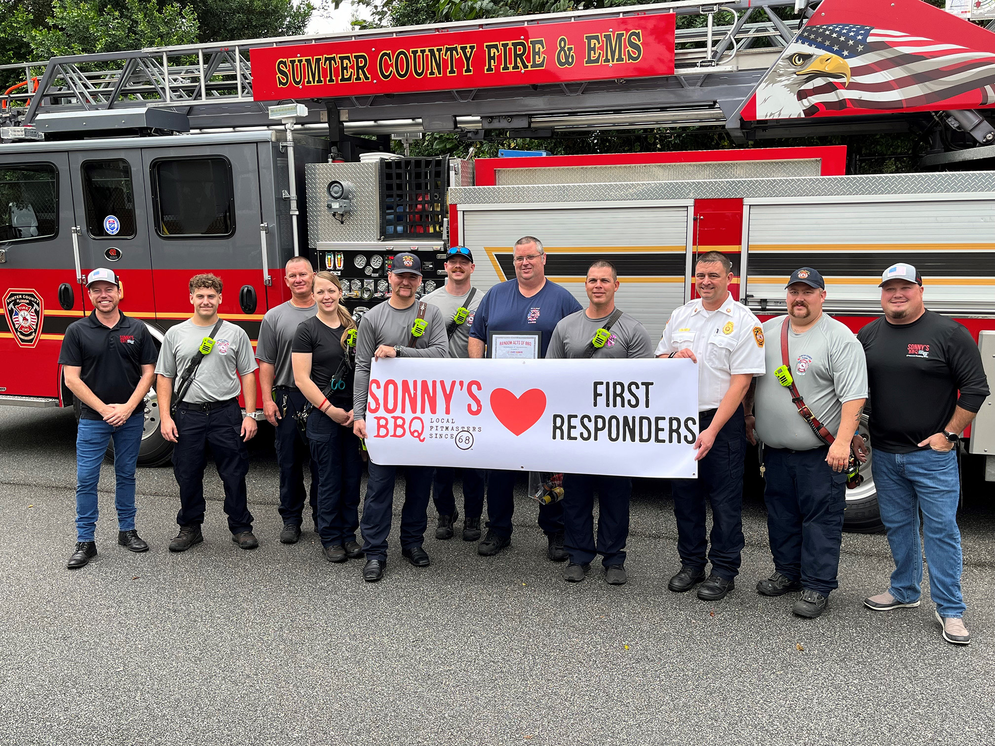 Sonny’s is Spreadin’ the Love to All First Responders with a Free Pork