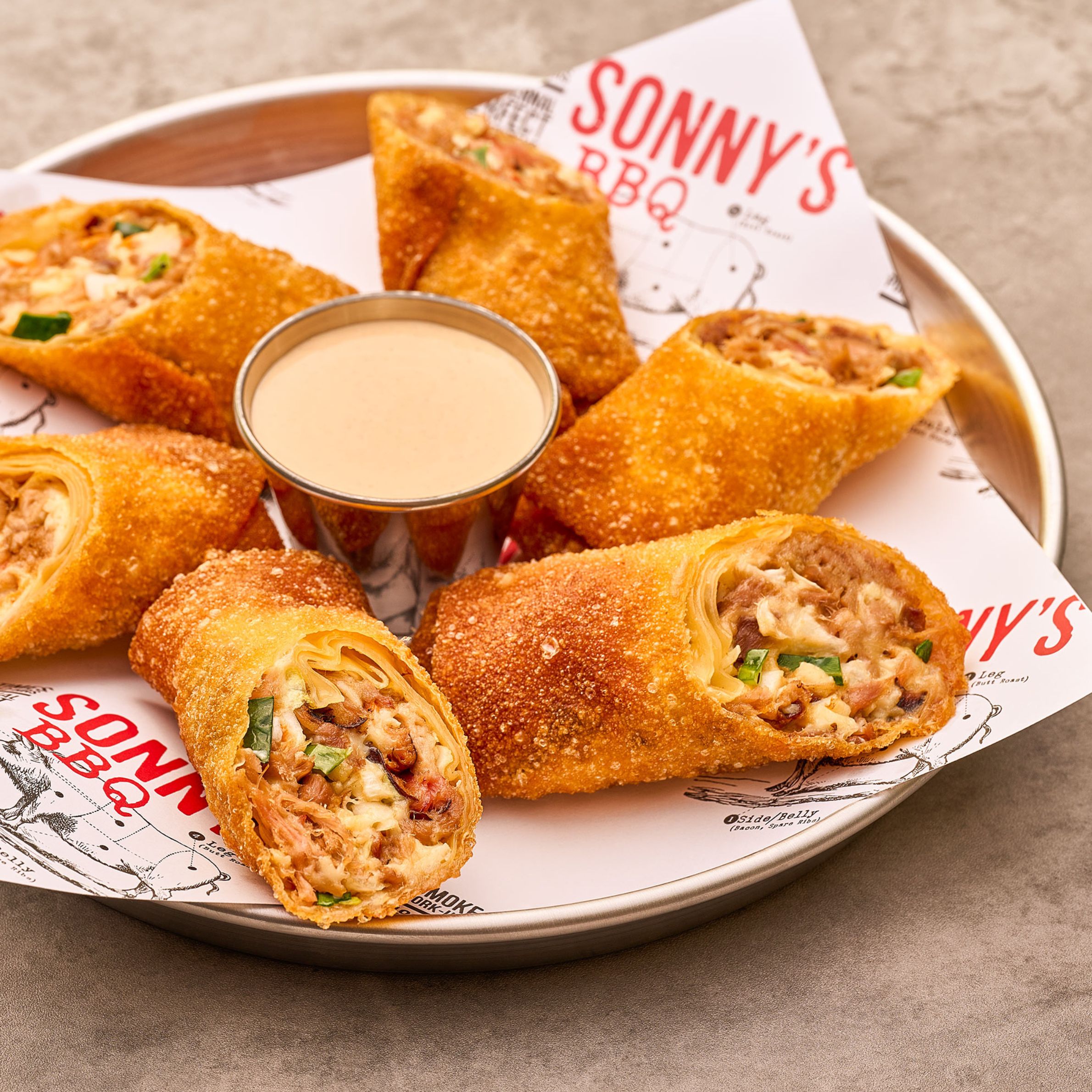 Sonny S Menu Spotlight BBQ Pork Egg Rolls Sonny S BBQ