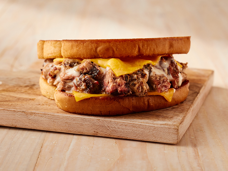 Spring seasonal menu brisket grilled cheese at Sonny's BBQ