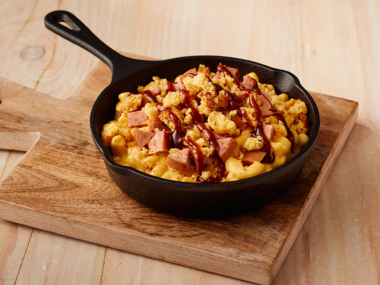 Spring seasonal menu hot link mac and cheese at Sonny's BBQ